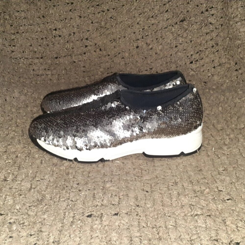 Méliné-MELINE-Black/Gray Sequins Loafers-Italy-Sz 38-Excellent - Picture 2 of 8